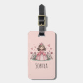 Meisjes Schattig Roze Prinses Kinderen Bagagelabel (Voorkant verticaal)