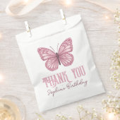 Meisjes Schattig Roze Vlinder Kinderen Verjaardag  Bedankzakje (Geknipt)