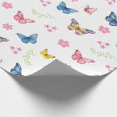 Meisjes Schattig Roze Vlinder Patroon Kids Verjaar Cadeaupapier (Hoek)