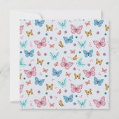 Meisjes Schattig Roze Waterverf Vlinder Kinder Bedankkaart (Achterkant)