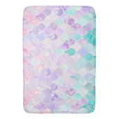 Meisjes, schattig, trendy, strand, roze, Zeemeermi Badmat (Voorkant Verticaal)