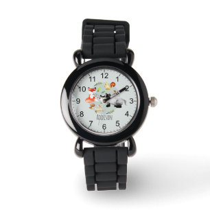 Meisjes Schattig Woodland Bos Dieren Fox & Naam Ki Horloge