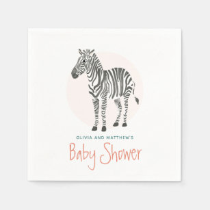 Meisjes Schattig Zebra Safari Baby shower Servet