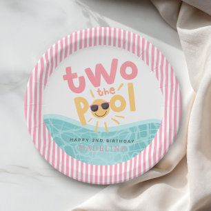 Meisjes Schattig Zomer Twee naar het Zwembad 2de V Papieren Bordje