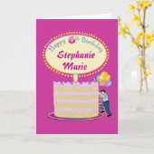 Meisjes Schattige 6e verjaardag personaliseren het Kaart (Gele Bloem)