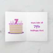 Meisjes Schattige 7e Verjaardag - Personaliseer he Kaart (Binnen)