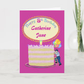Meisjes Schattige 8e verjaardag gepersonaliseerd Kaart (Voorkant)