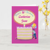 Meisjes Schattige 8e verjaardag gepersonaliseerd Kaart (Gele Bloem)