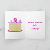 Meisjes Schattige 9e verjaardag personaliseren het Kaart (Binnen)