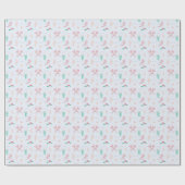 Meisjes Schattige Axolotl Pattern Kids Verjaardag Cadeaupapier (Vlak)