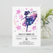 Meisje's Schattige Ballerina Verjaardag Kaart (Staand voorkant)