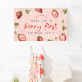 Meisjes Schattige Berry Eerste Kinder Verjaardag W Spandoek (Insitu)