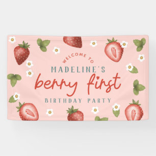 Meisjes Schattige Berry Eerste Kinder Verjaardag W Spandoek