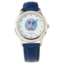 Meisjes Schattige Blue Cat Kinder Horloge
