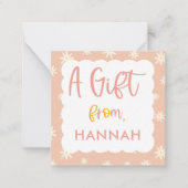 Meisjes Schattige Boho Floral Daisy Gift Enclosure Notitiekaartje (Voorkant)