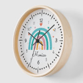 Meisjes Schattige Boho Waterverf Regenboog en Naam (Hoek)