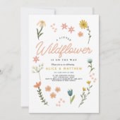 Meisjes Schattige Boho Wildflower Floral Baby show Kaart (Voorkant)