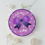 Meisjes Schattige Bow Merry Christmas aangepaste n Ronde Sticker<br><div class="desc">Meisjes Schattige Bow Merry Christmas aangepaste naam Classic Round Sticker. Personaliseer het met je namen erop.</div>