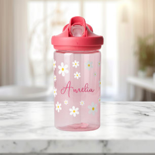 Meisjes Schattige Daisy Roze Gepersonaliseerde Wat Waterfles