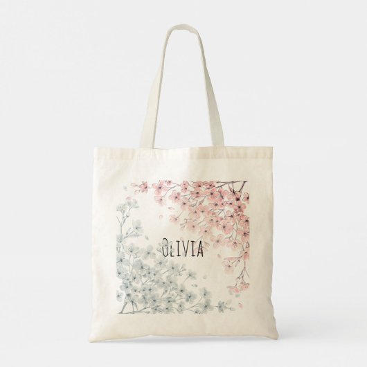 Meisjes Schattige en Elegant Bloemen Canvas tas (Achterkant)