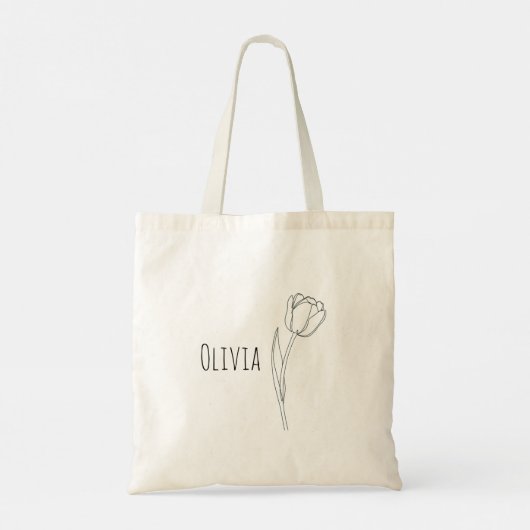 Meisjes Schattige en Elegant Bloemen Canvas tas (Achterkant)