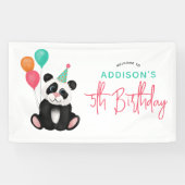 Meisjes Schattige Fun Panda Beer 5e Verjaardagsfee Spandoek (Horizontaal)