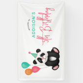 Meisjes Schattige Fun Panda Beer 5e Verjaardagsfee Spandoek (Verticaal)