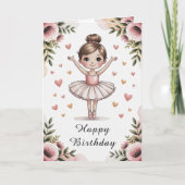 Meisjes Schattige gepersonaliseerde ballerina verj Kaart (Voorkant)