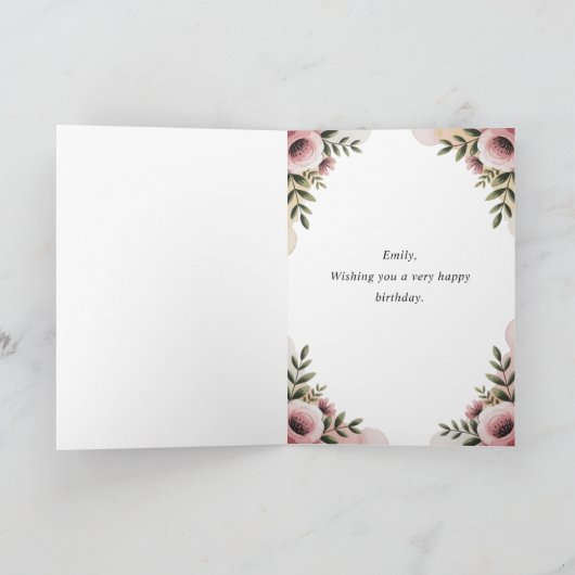 Meisjes Schattige gepersonaliseerde ballerina verj Kaart (Binnen)