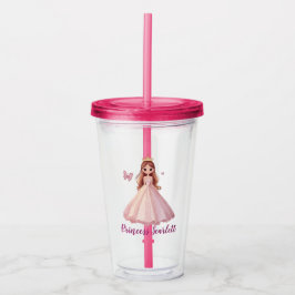 Meisjes Schattige gepersonaliseerde Princess Spark Acryl Drinkbeker