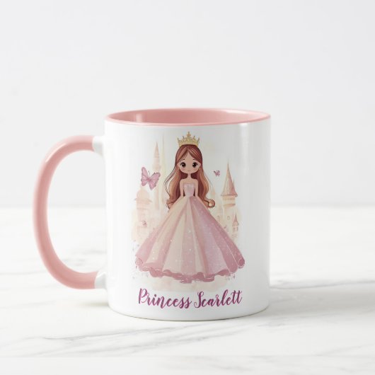 Meisjes Schattige gepersonaliseerde Princess Spark Mok (Links)