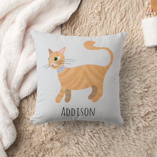 Meisjes Schattige Ginger Tabby Kitty Kat Naam Kind Kussen (Deken)