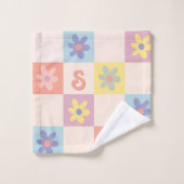 Meisjes Schattige Groovy Roze Retro 70s Kinder Mon Bad Handdoek (Wasdoekje)