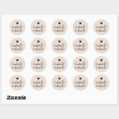 Meisjes schattige kleine roombeige ronde sticker (Vel)