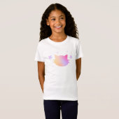 Meisjes Schattige Kleurrijk Kat T-shirt (Voorkant volledig)