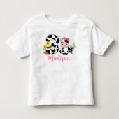 Meisjes Schattige Koe 3e Verjaardag Kinder Shirts (Voorkant)