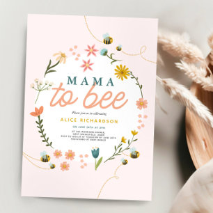 Meisjes Schattige Mama naar Bee Wildflower Baby sh Kaart