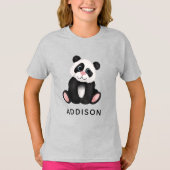 Meisjes Schattige Oerwoud Panda Beer T-shirt (Voorkant)
