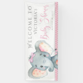 Meisjes Schattige Olifanten Baby shower Banners (Verticaal)