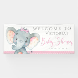 Meisjes Schattige Olifanten Baby shower Banners