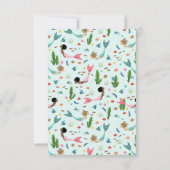 Meisjes Schattige onder het Zee Zeemeermin Verjaar Bedankkaart (Achterkant)