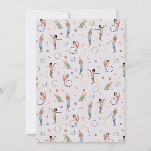 Meisjes Schattige Paarse Gymnastiek 7e Verjaardag Kaart (Achterkant)