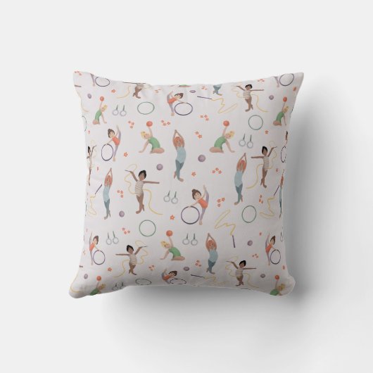 Meisjes Schattige Paarse Gymnastiek Monogram Kinde Kussen (Achterkant)