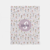 Meisjes Schattige Paarse Turnen Patroon Monogram K Fleece Deken (Voorkant)