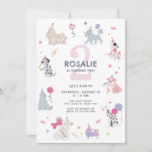 Meisjes Schattige Pastel Dog Let's Pawty Verjaarda Kaart (Voorkant)