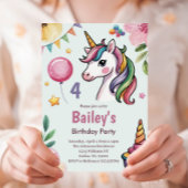 Meisjes Schattige Pastel Eenhoorn Kinder 4e Verjaa Kaart