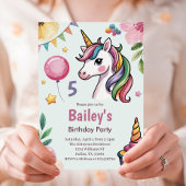 Meisjes Schattige Pastel Eenhoorn Kinder 5e Verjaa Kaart