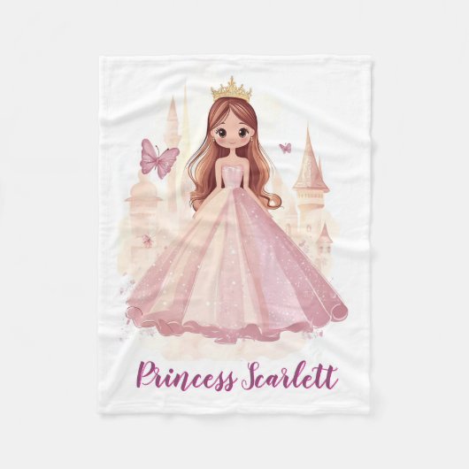Meisjes Schattige Princess Sparkle gepersonaliseer Fleece Deken (Voorkant)