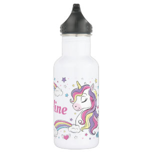 Meisjes Schattige Rainbow Eenhoorn Gepersonaliseer Waterfles