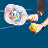 Meisjes Schattige Rainbow Unicorn Aangepaste naam Pickleball Paddle